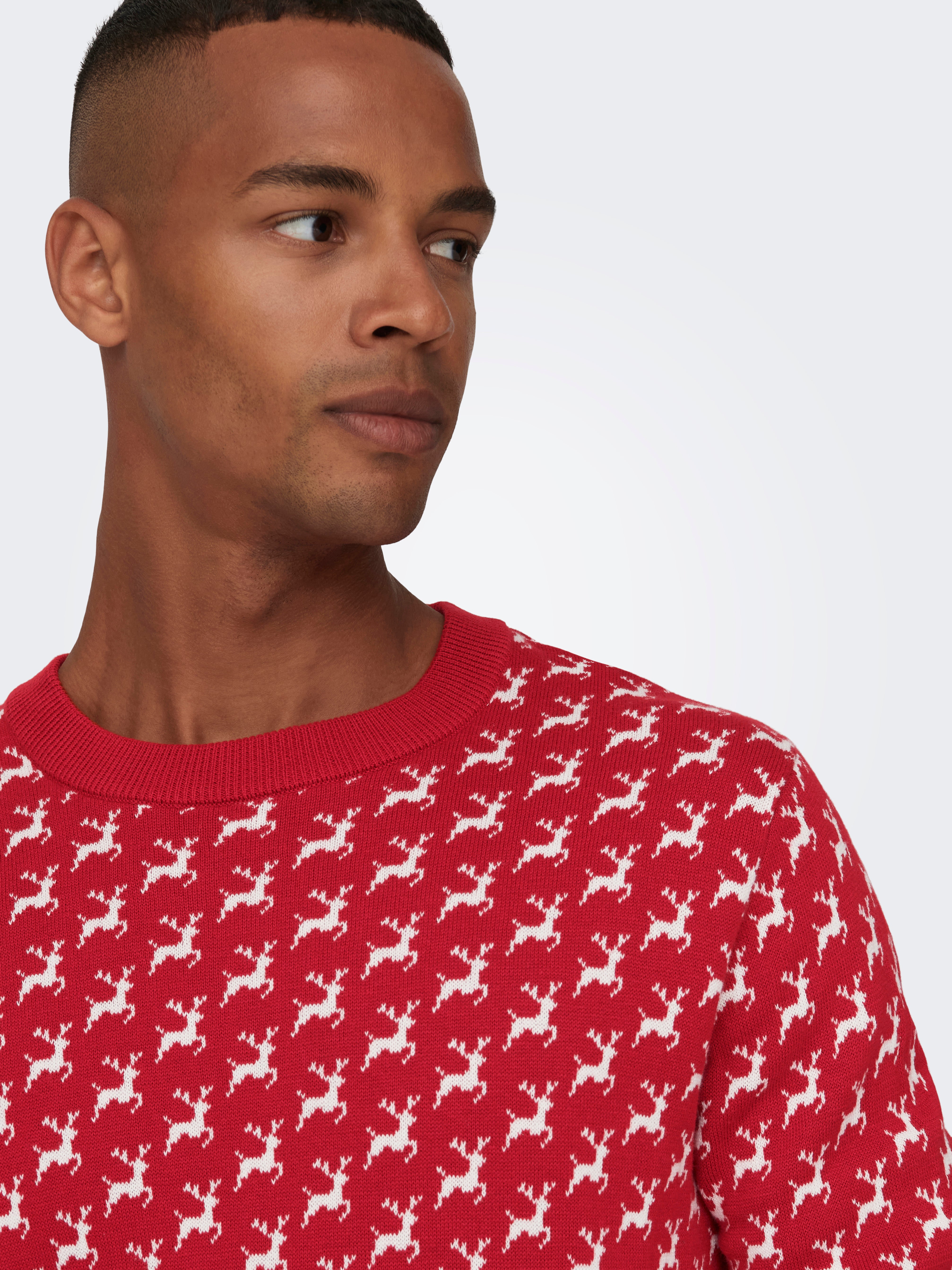 ONSXMAS Pullover Pompeian Red
