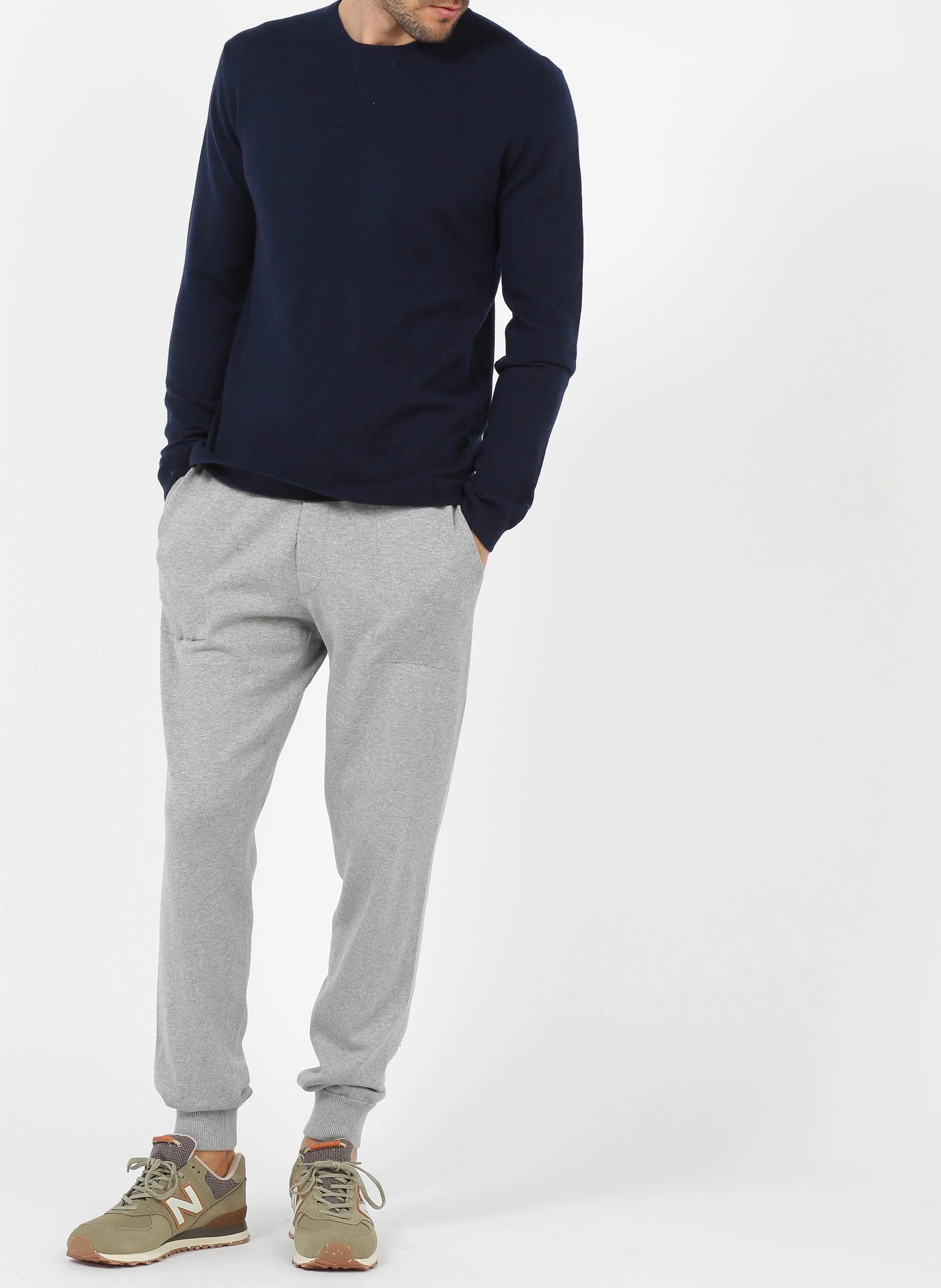 Pull col rond en cachemire regular fit | Bleu