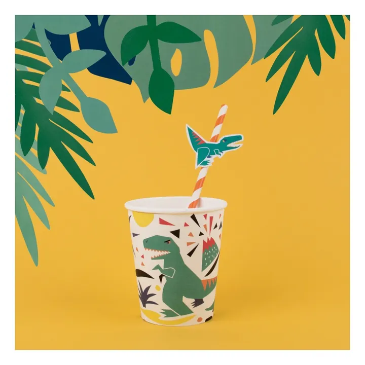 My Little Day Gobelets en carton dinosaure - Lot de 8
