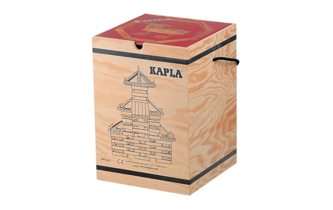 Baukasten Kapla 280 StückNaturbelassene Holzplättchen in einer Box