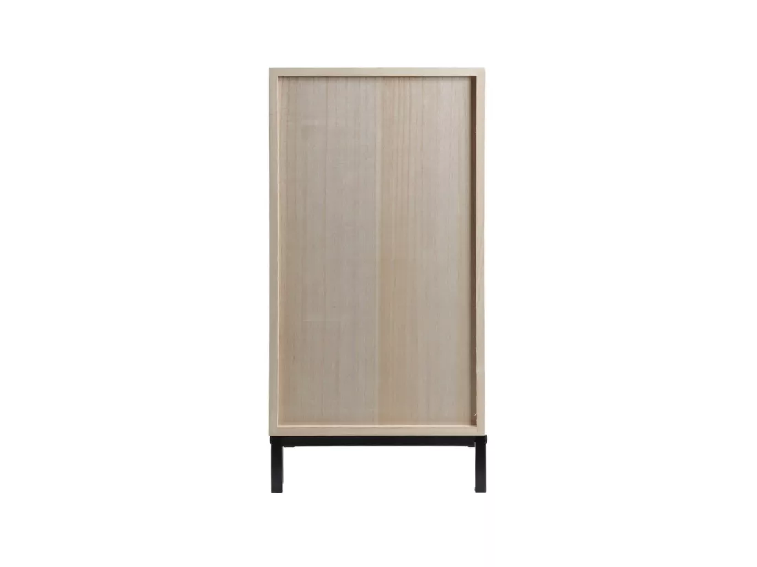 Table de Chevet de Style Industriel en Bois et Métal avec 3 Tiroirs