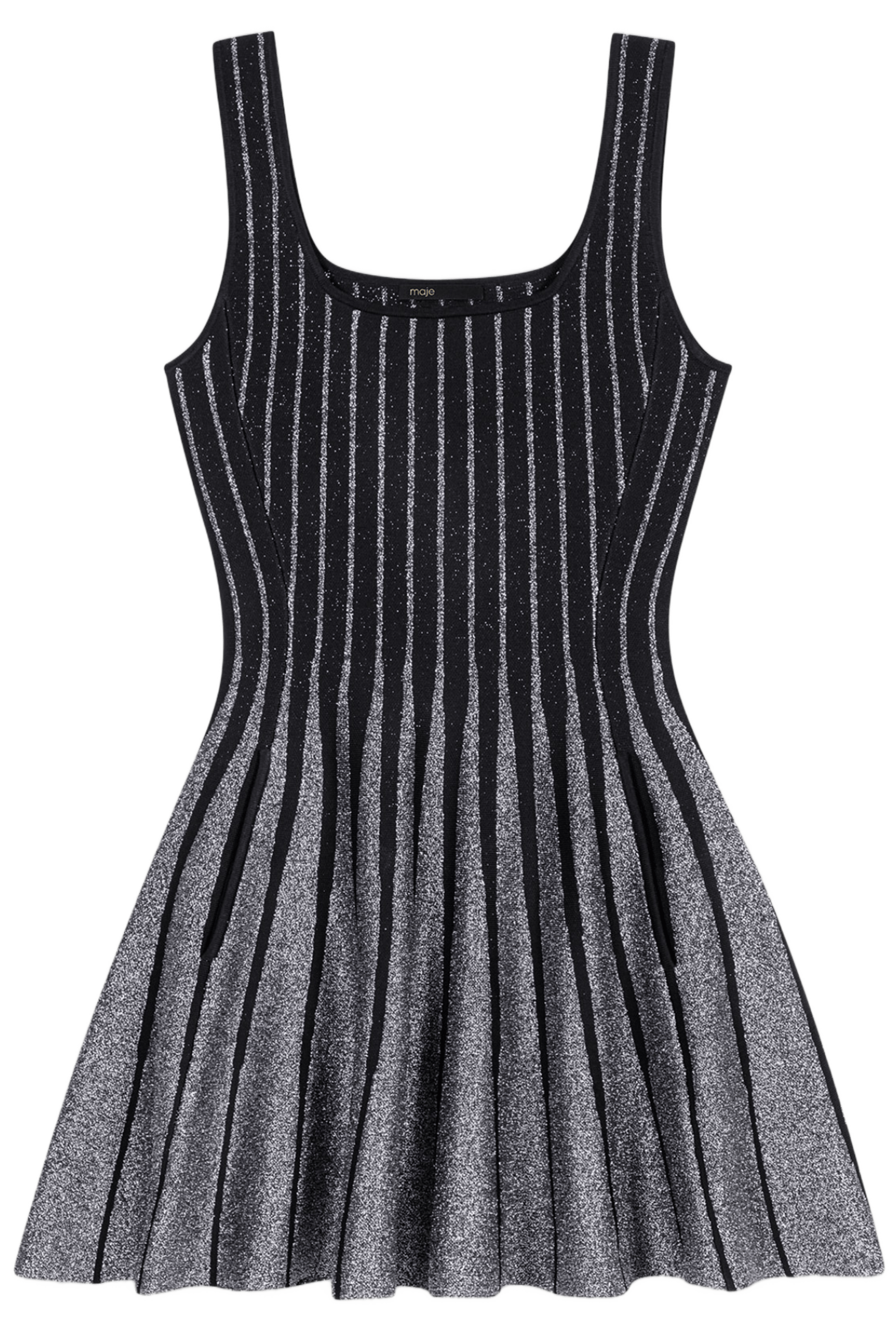 Robe courte à rayures pailletées | Noir