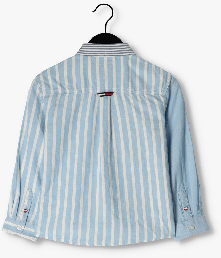 TOMMY HILFIGER blauwe tommy hilfiger casual overhemd hemp relaxed shirt l/s