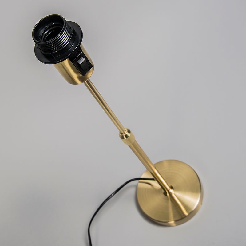 Tafellamp goud/messing met kap zwart 25 cm verstelbaar - Parte