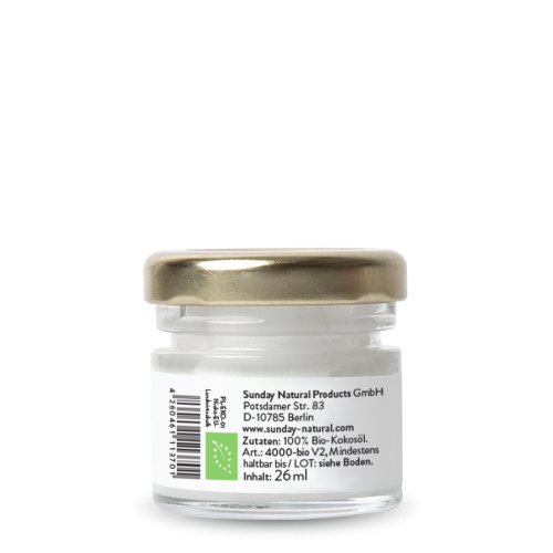 Sunday Natural Products  Bio Kokosöl26 mlPremium Virgin