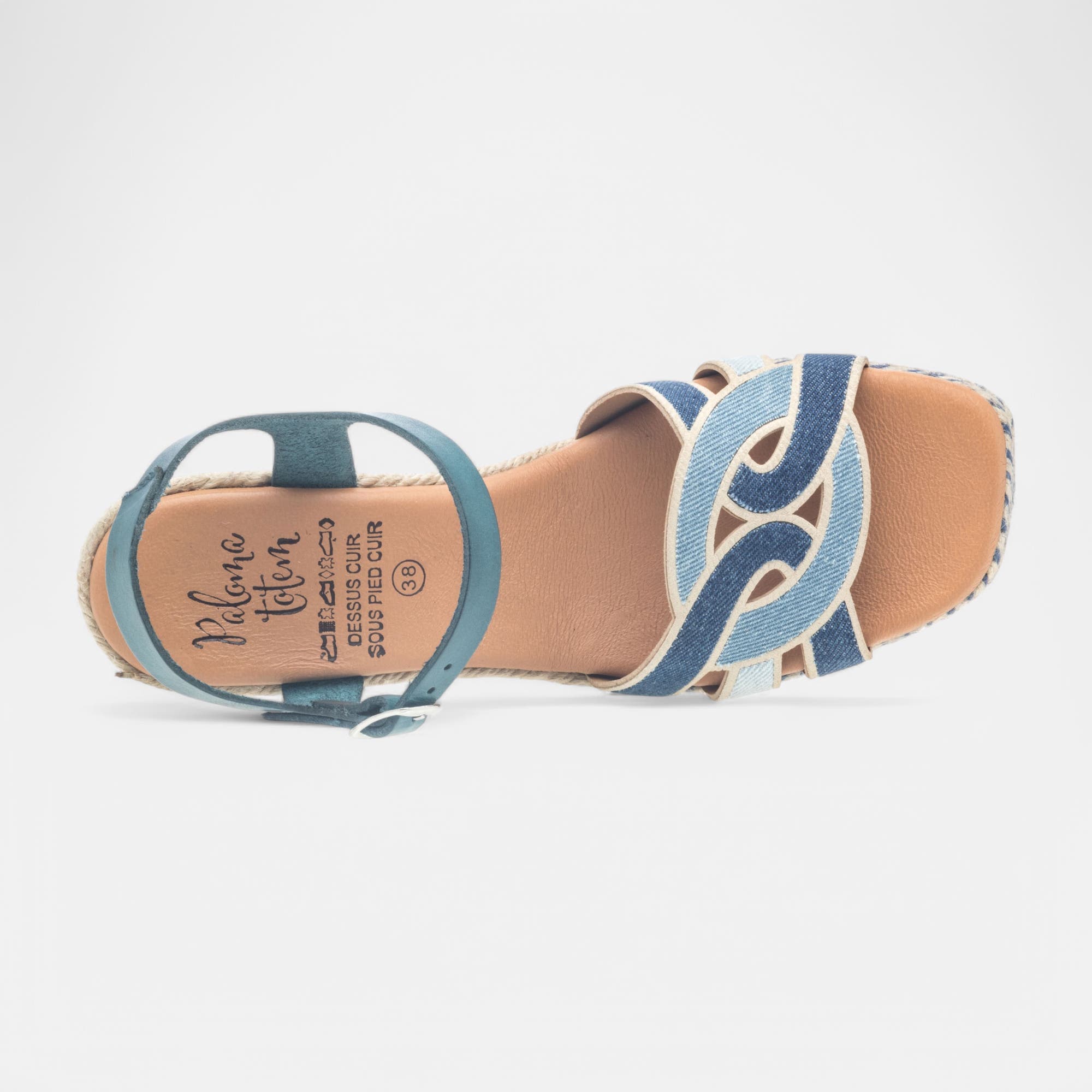 Espadrilles à talon compensé Femme bleu