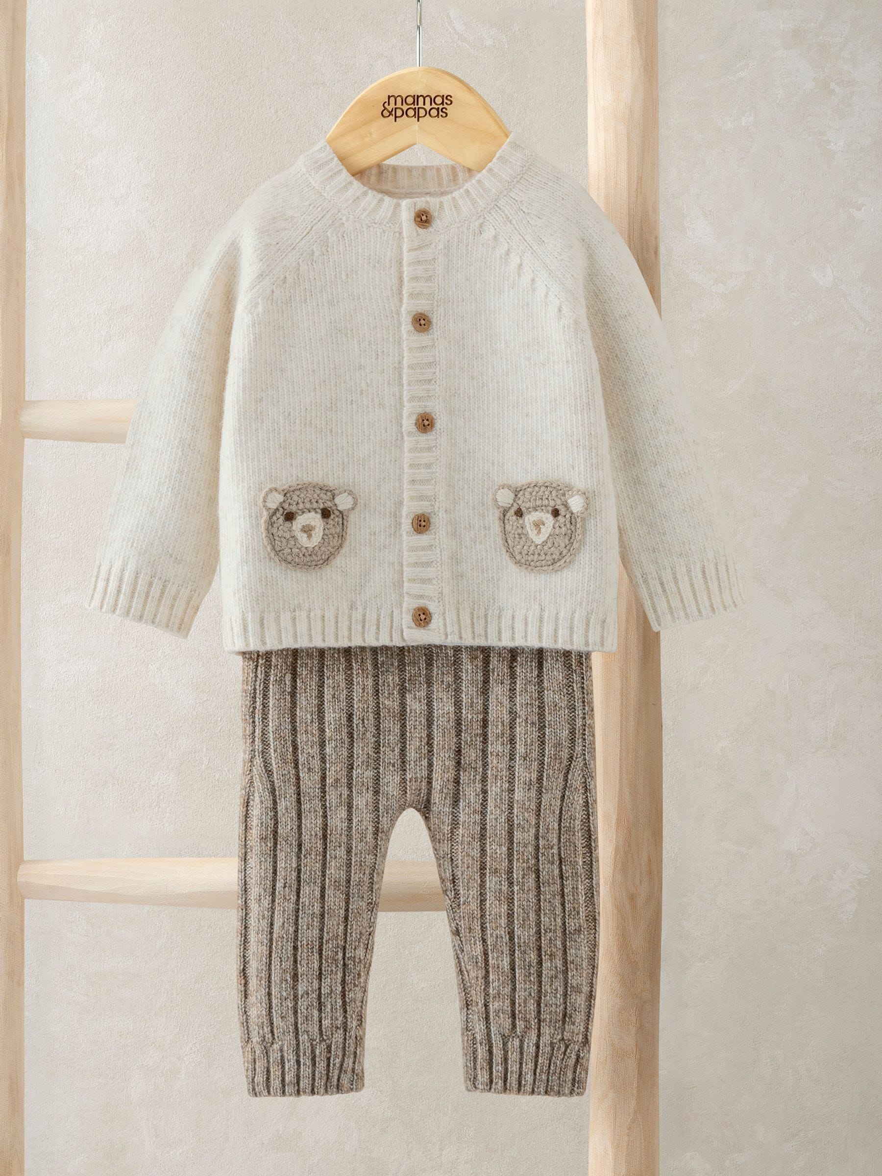 Mamas & Papas Me and You Bear Cardigan & Leggings Knit Set