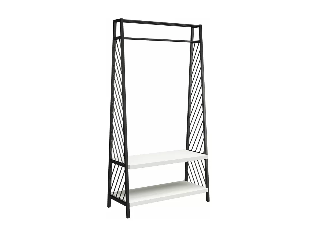Brielle | Rangement d'entrée avec 2 étagères en MDF blanc
