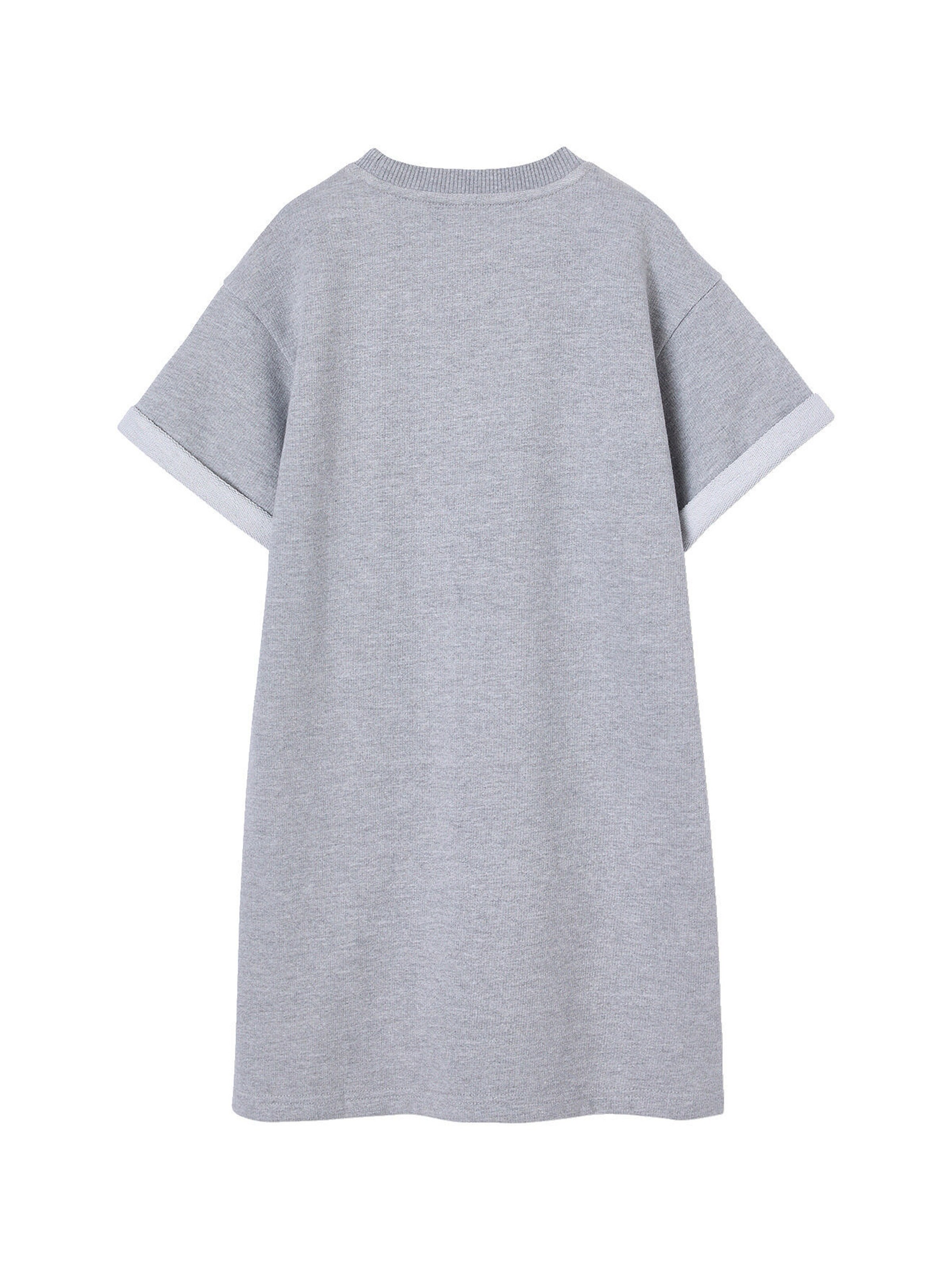 Vertbaudet Leichtes Mädchen Sweatkleid mit Aufdruck grau meliert