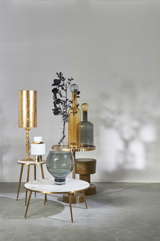 POLSPOTTEN Marble Look bijzettafel 40 zwart