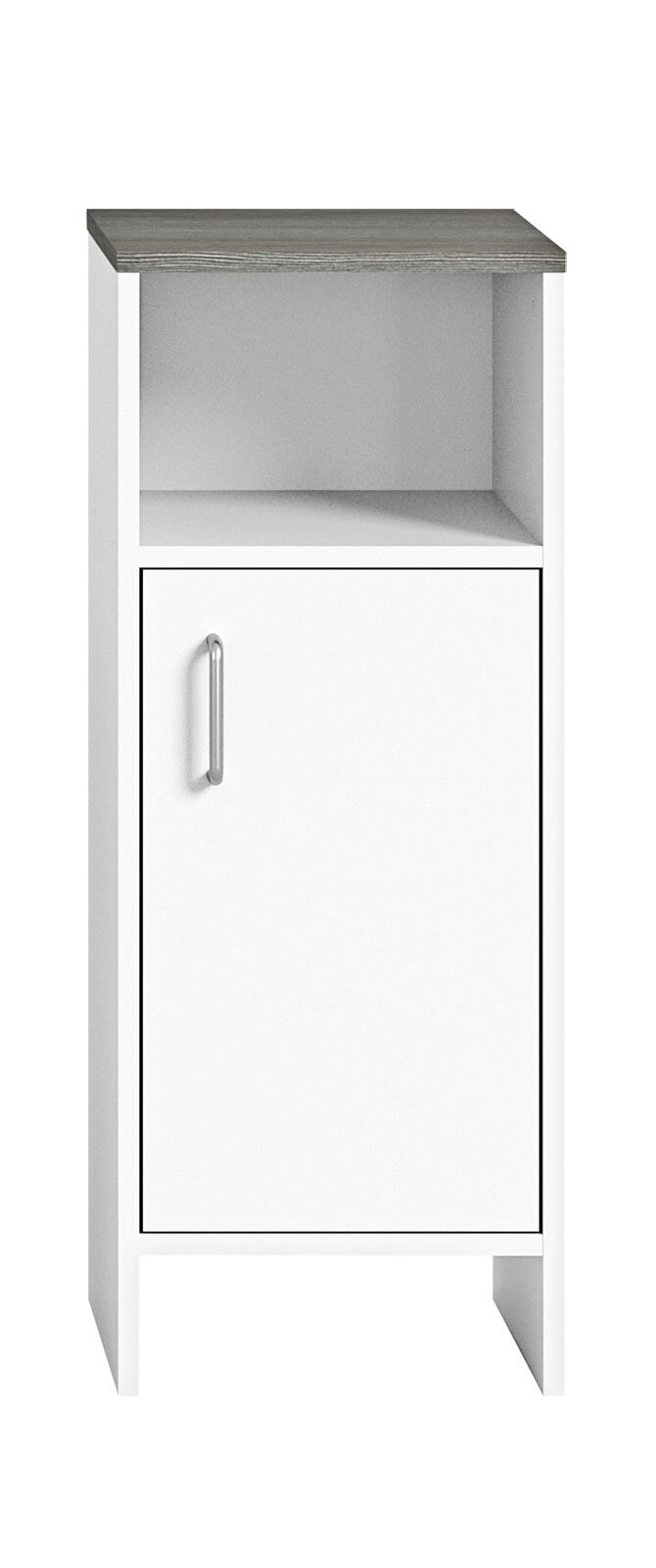 Standschrank Los Angeles Weiß/Rauchsilber NB