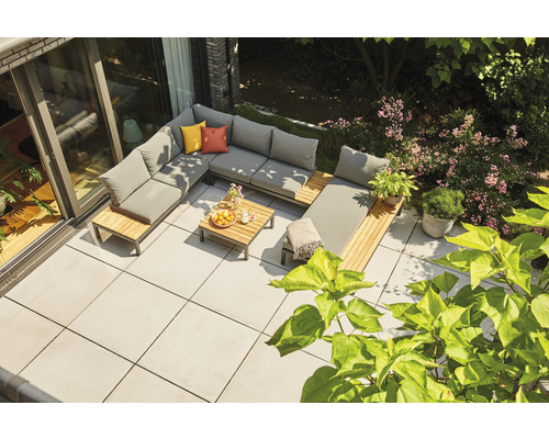 Salontafel Alvida teak 74 x 74 x 30 cm antraciet