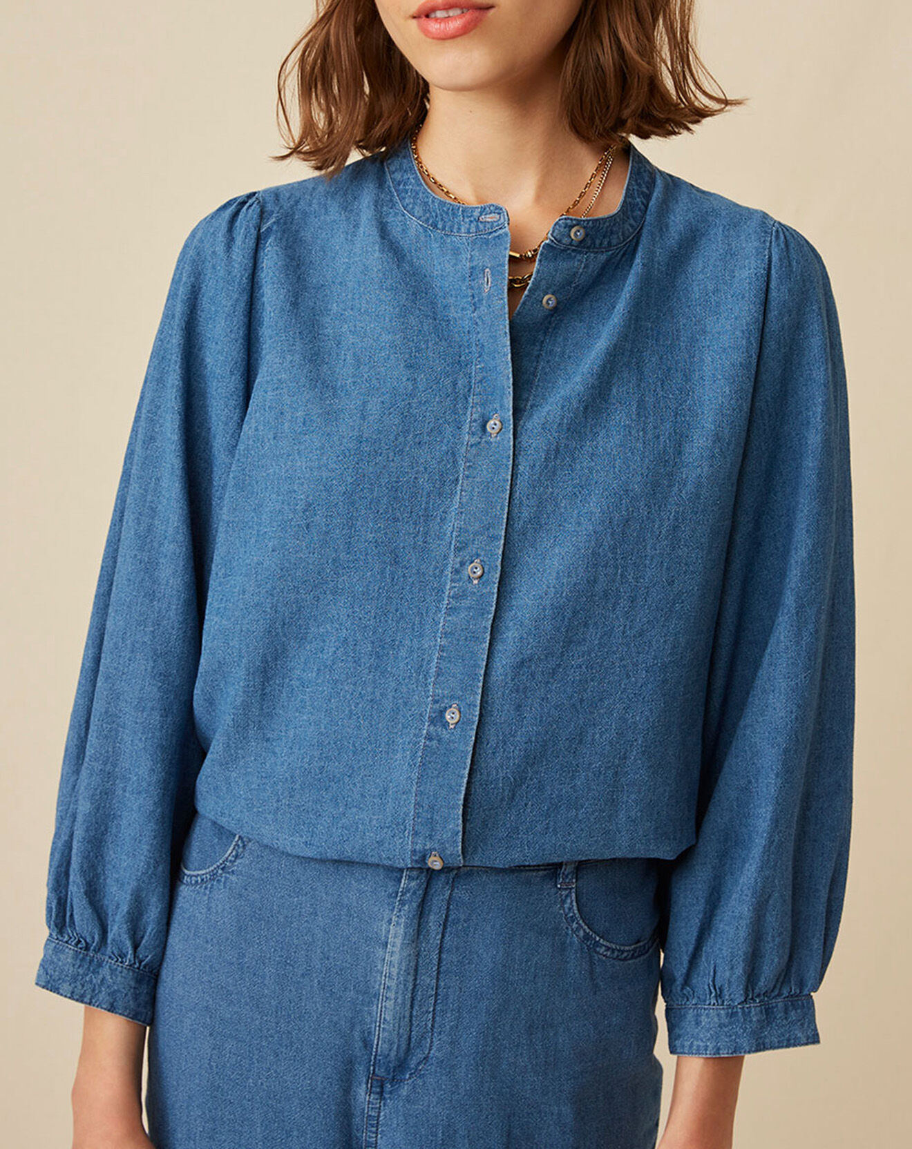 Harris Wilson Blouse en Lin & Coton Eymeline denim