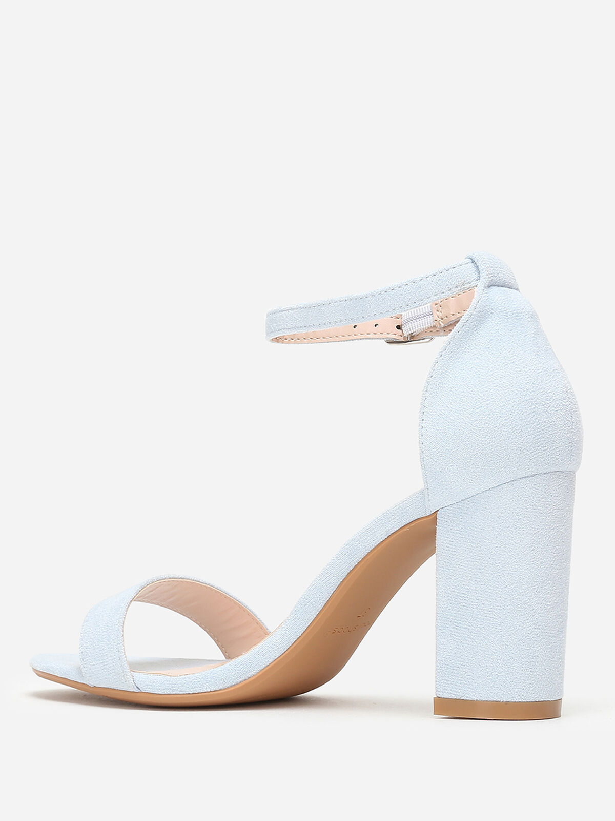 Sandales à brides et talon carré- Bleu clair