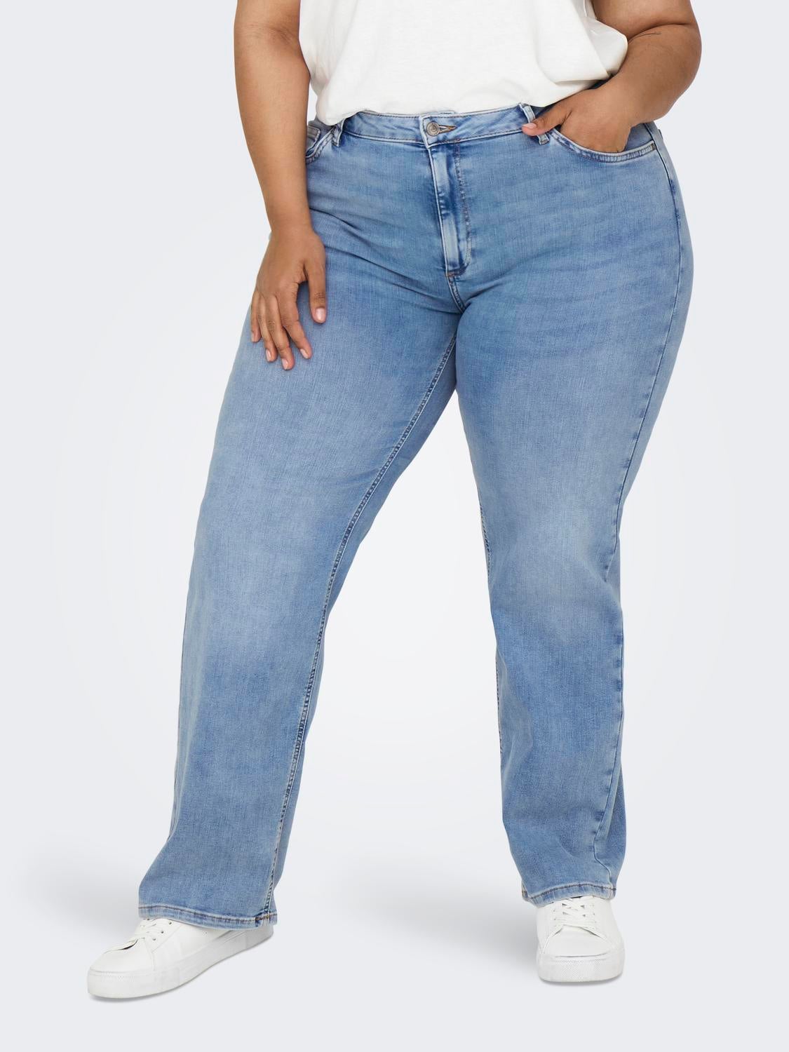 CARWILLY Hohe Taille Skinny Fit Jeans Light Blue Denim