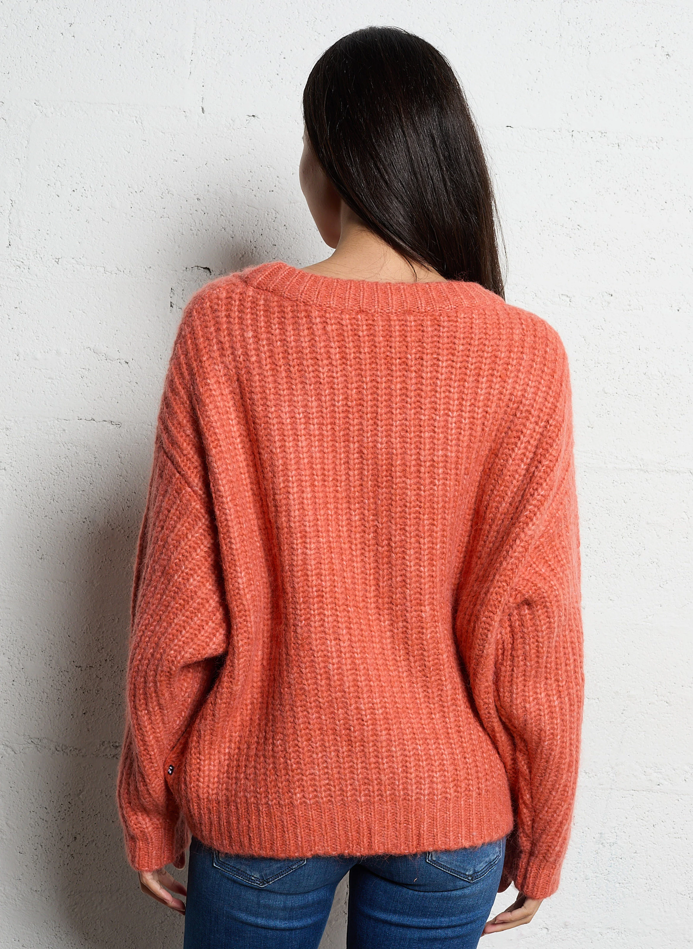 FLOWER - Pull oversize en maille brodée| Multicolore