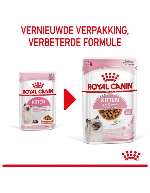 Royal Canin Kitten - In Gravy - Kitten-Kattenvoer - 85 g Bonuspack