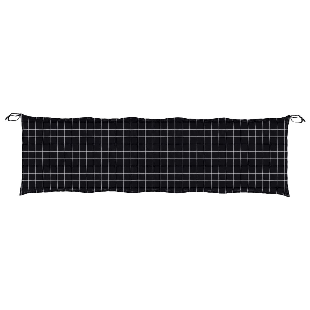 Coussin de banc de jardin carreaux noir 180x50x7cm tissu oxford