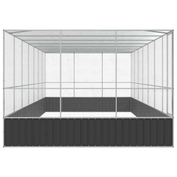 vidaXL Voliere med forlengelse sølv 725x307x212 cm stål