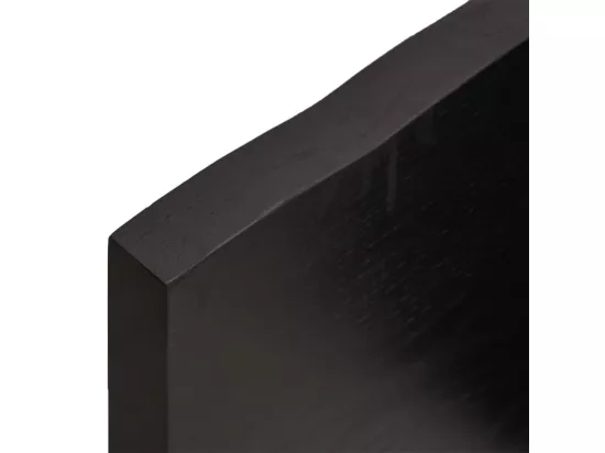 Comptoir de salle de bain marron foncé bois massif traité