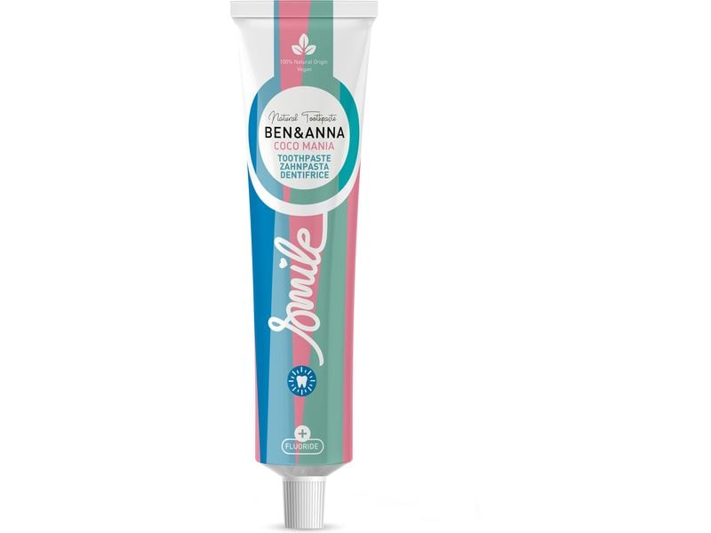 Ben & Anna Zahnpasta Coco Mania Fluoride 75 ml Natürliche, vegane Zahnpasta mit Kokosnussgeschmack