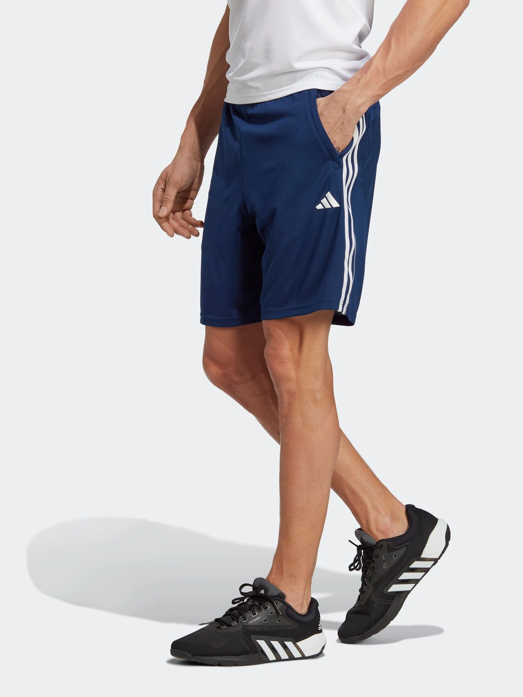 Blauw - adidas Train Essentials short met 3strepen
