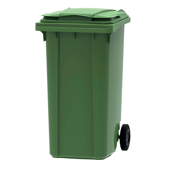 Vepa Bins Conteneur poubelle mobile 2 roues - 240 litres prise frontale - Rouge