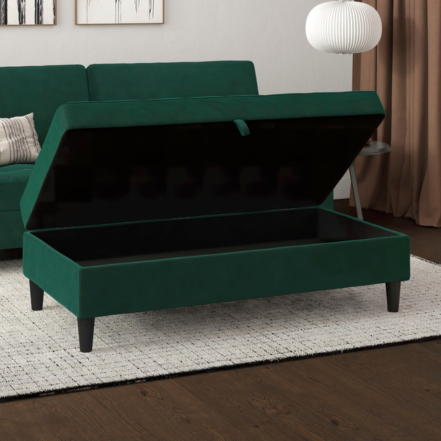 Dorel Home Stauraumhocker »Presley« Polsterhocker mit Stauraum, frei im Raum stellbar, Sitzhöhe 43 cm