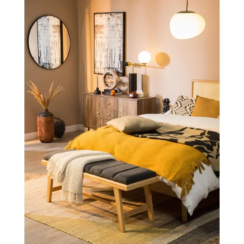 YARSA - Plaid - Beige - 125 x 150 cm - Katoen