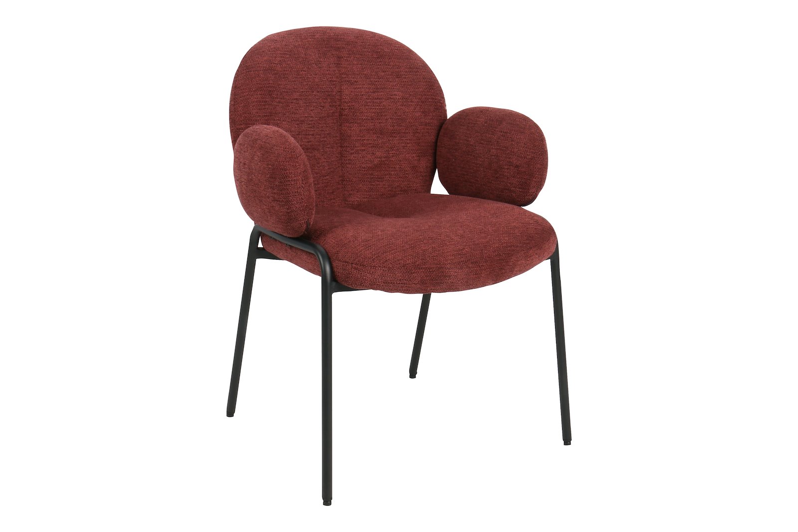 Bonnie spisestol med arm Tekstil Lord 98 Rød med sortlakkert ramme