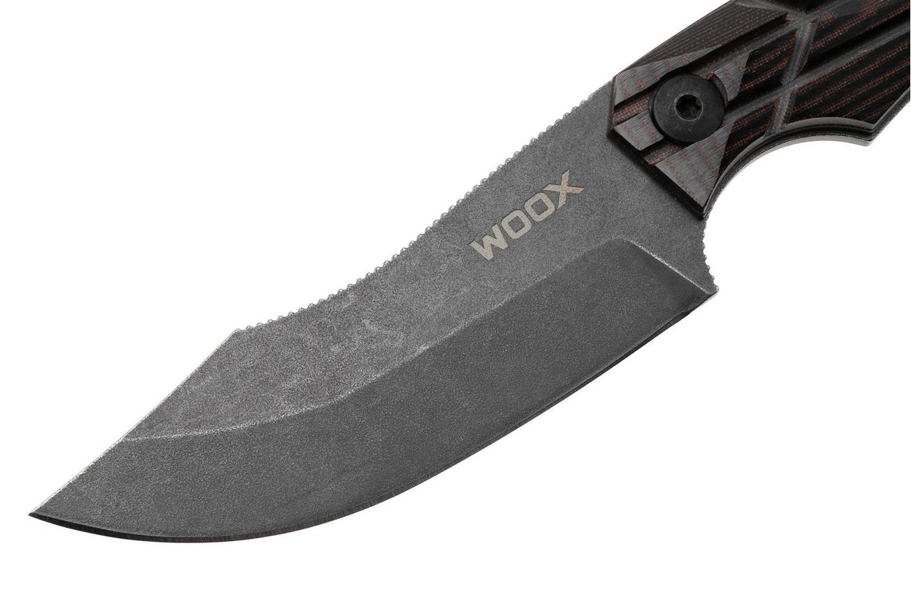 WOOX Bad Boy Hunter BUKNF06101 Acid Stonewashed D2, X-Grip Brown Micarta, jachtmes