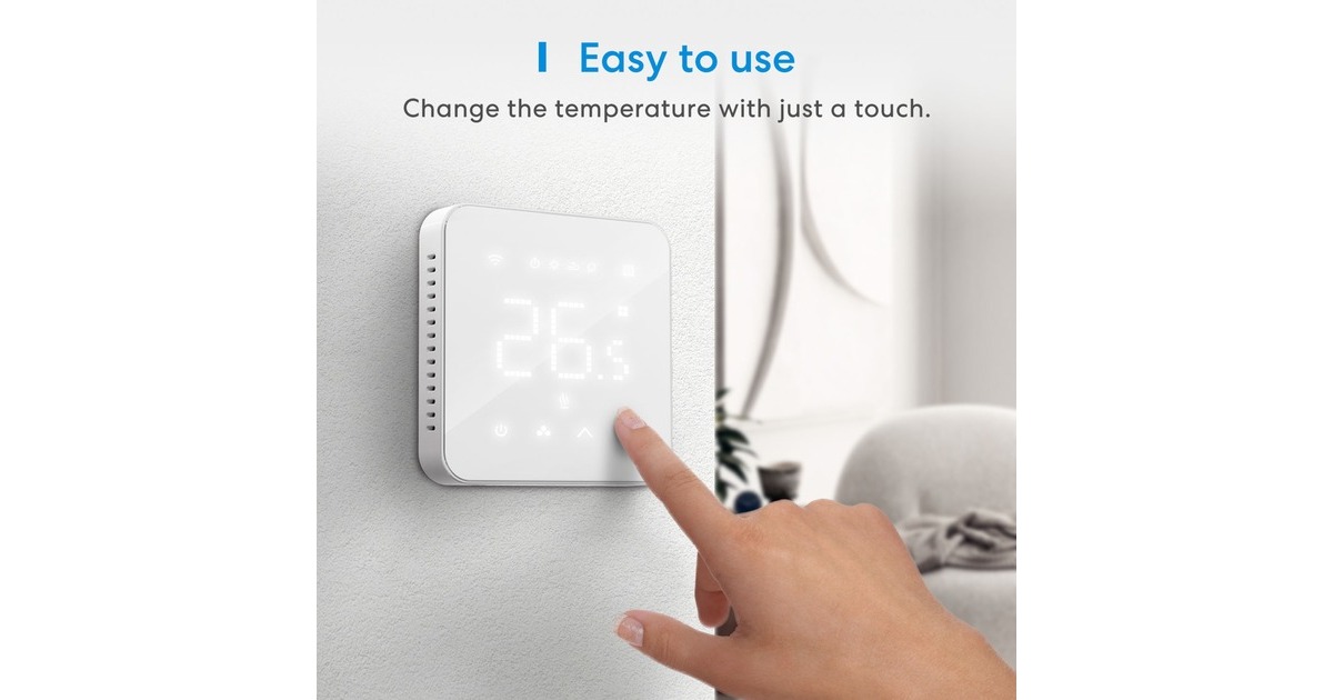 MEROSSMTS200W Smart Wi-Fi Thermostat for Boiler/Water Heating System, 2 stuks  (Wit)