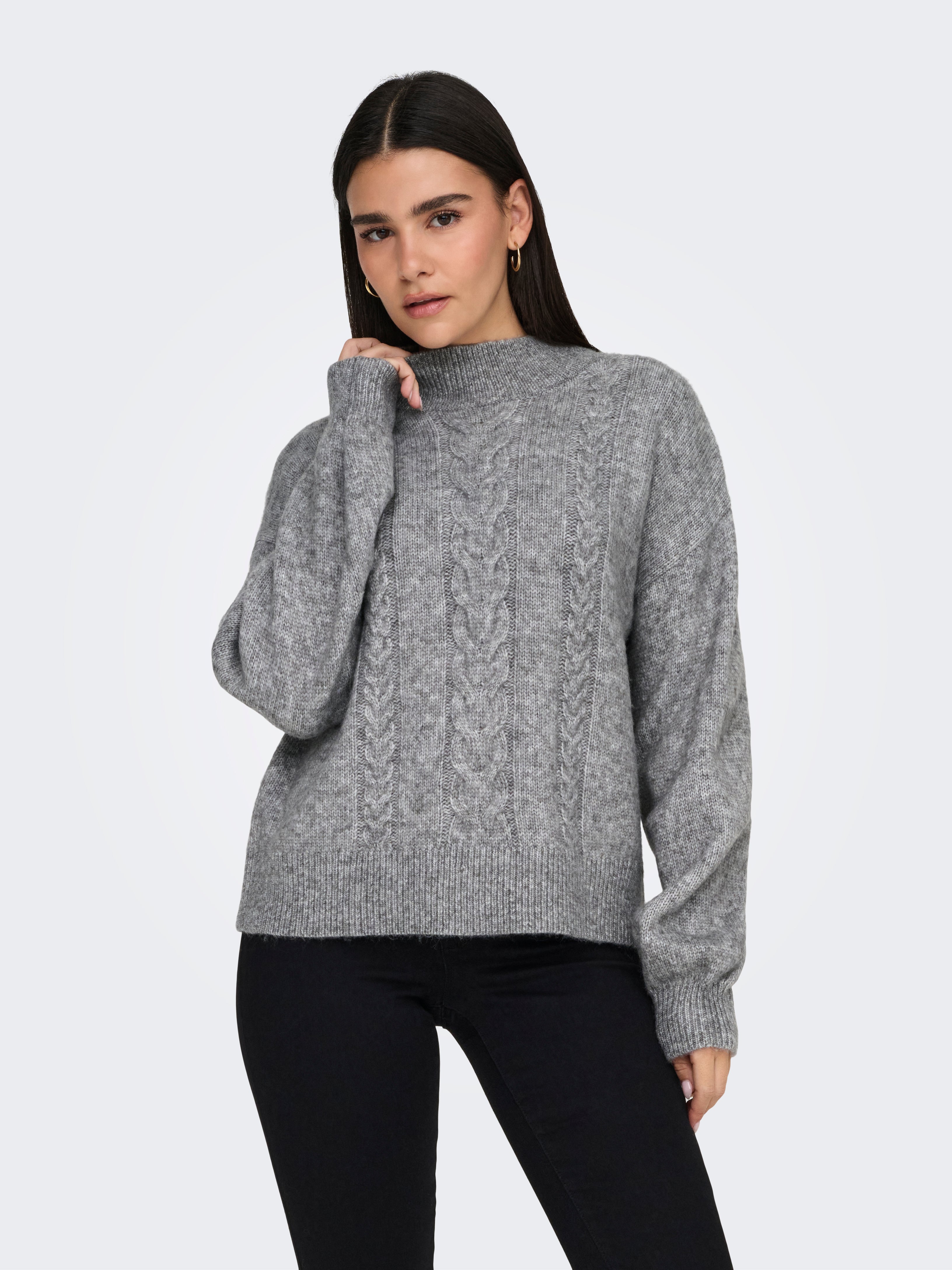 JDYSUSANNA Strickpullover Medium Grey Melange