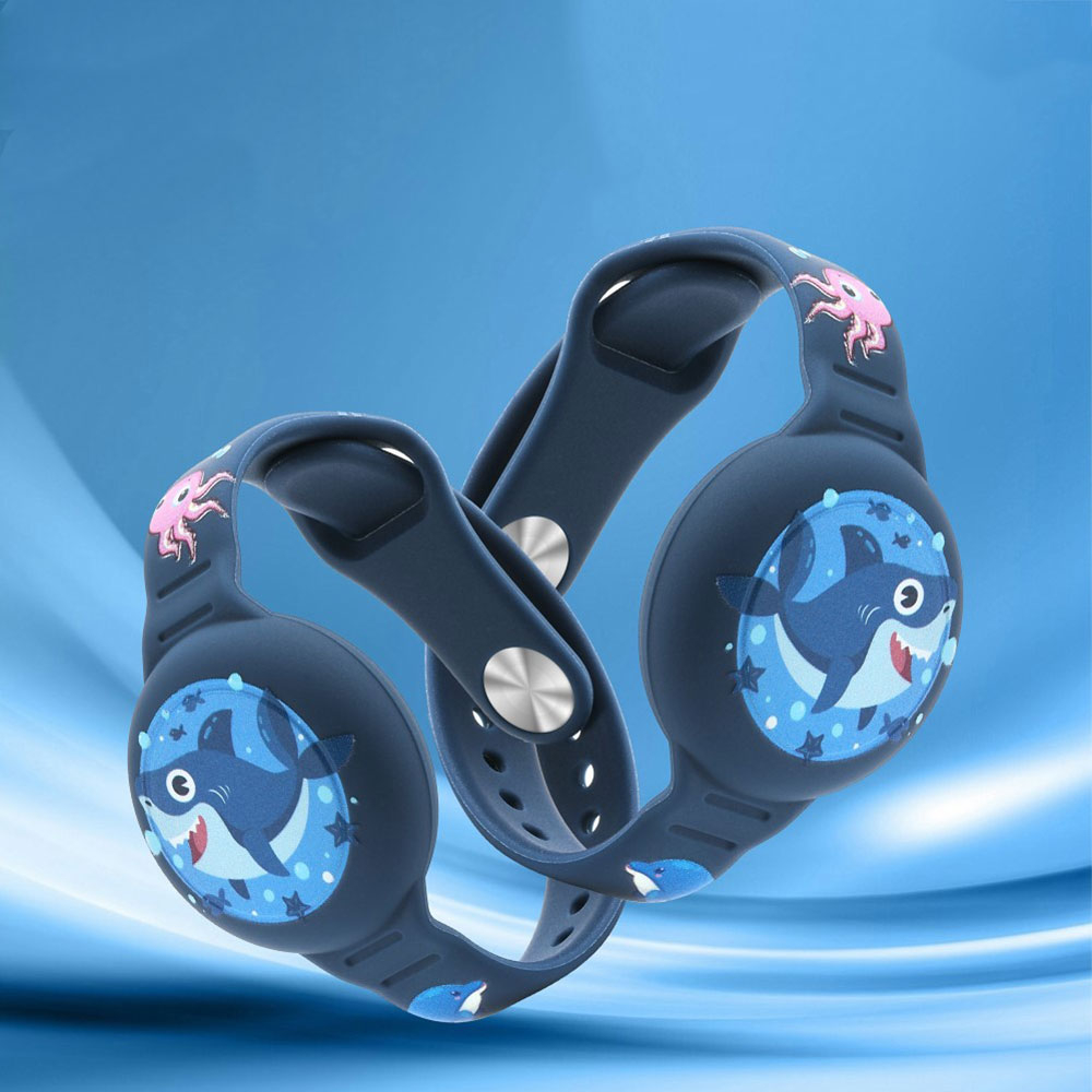 Apple AirTag Silikon Armband für Kinder Wasserdicht mit Verschlusskappe (Gelenkumfang: 130-180mm) - Hai Design