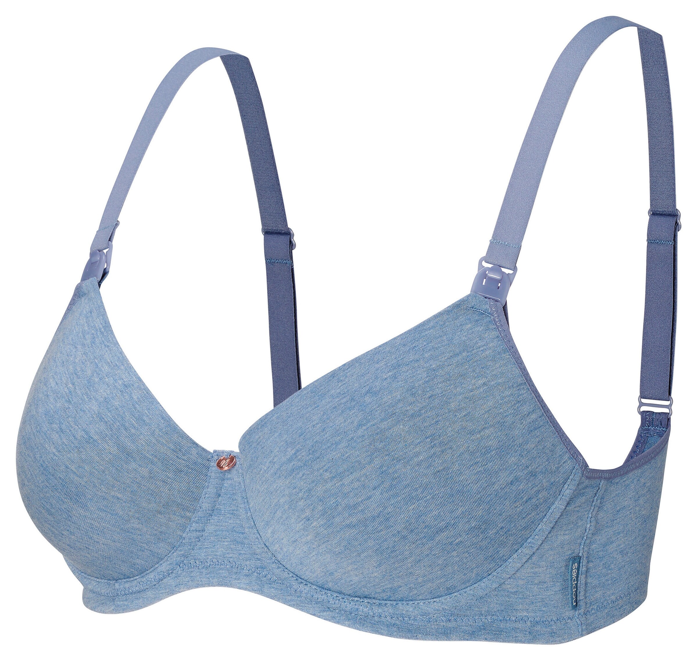 Noppies Gepolsterter Still-BH Cotton Melange Light Blue Melange