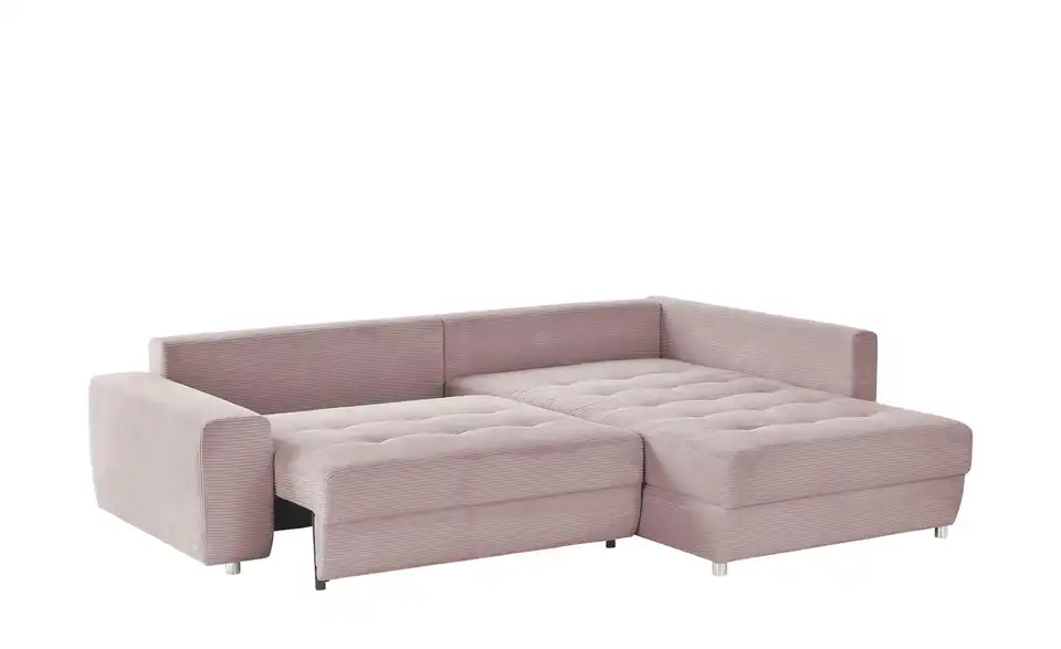Ecksofa Arissa de Luxe Rosa rechts Cordstoff