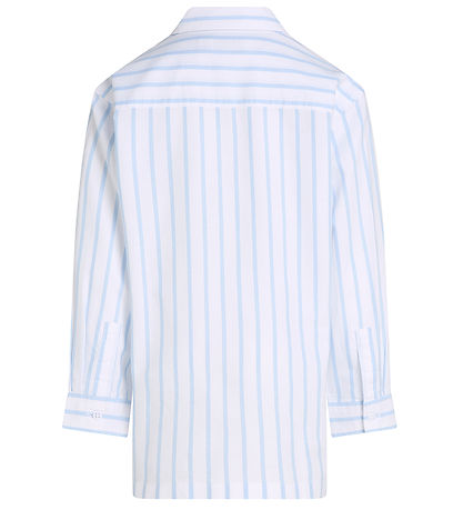 Calvin Klein Skjorte - Striped Oxford - White/Blue Stripe