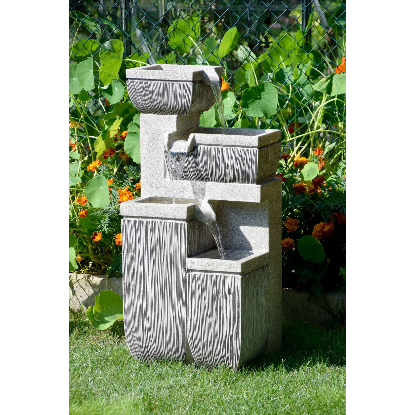 Dobar 96130e Design-Gartenbrunnen mit 4 Stufen