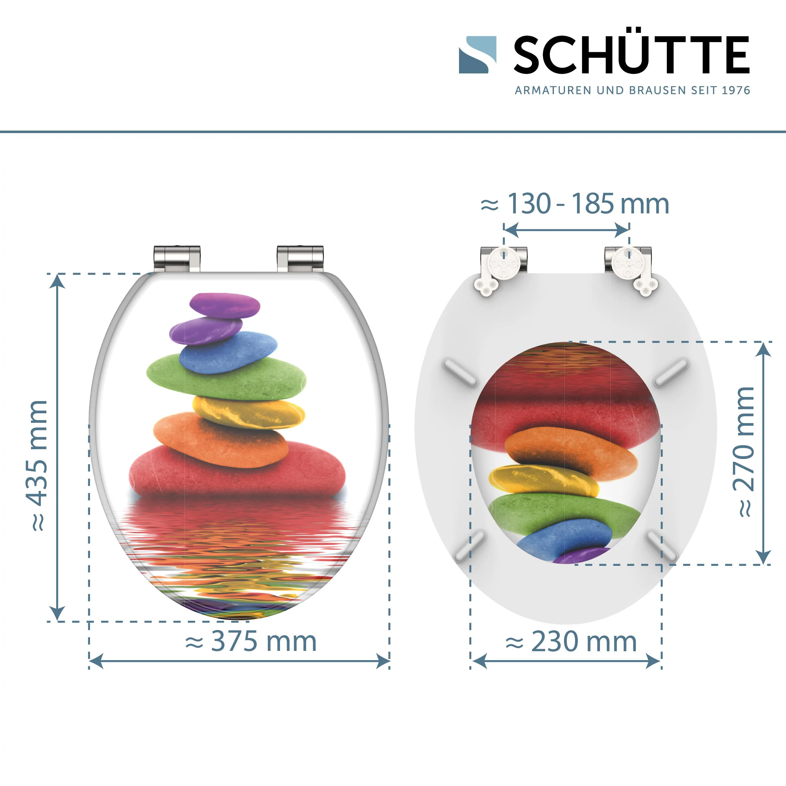 SCHÜTTE MDF WC-Sitz COLORFUL STONES, mit Absenkautomatik
