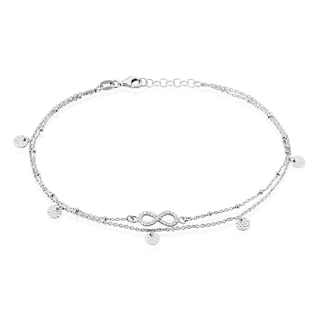 Chaîne De Cheville Argent Blanc Roschen Oxydes De Zirconium