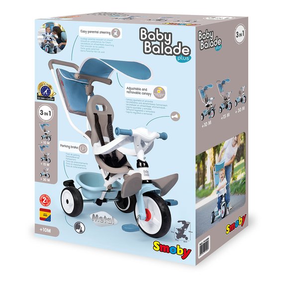 Tricycle baby balade plus bleu