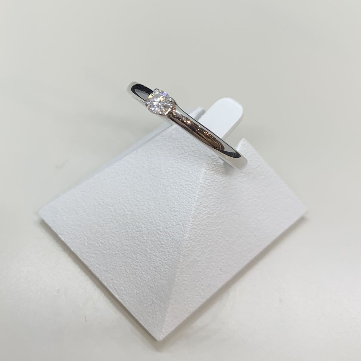 Solitaire d'occasion or 750 blanc diamant 0.10 carat