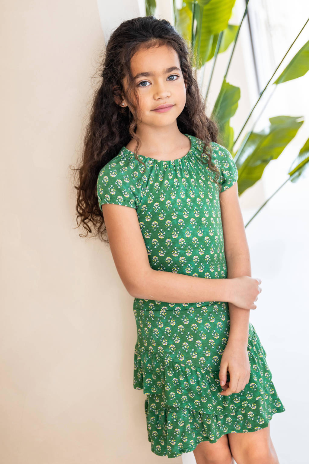 Like Flo T-shirt met all over print groen