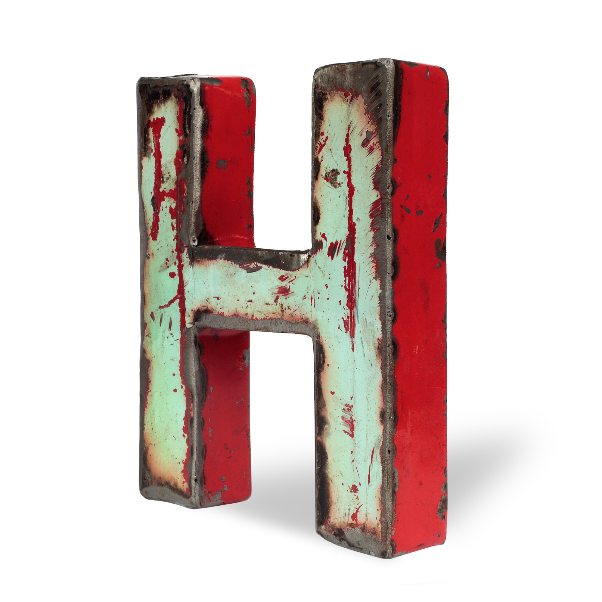Metallbuchstabe 'H', multicolor, T 16 cm, B 20 cm, H 4 cm von fischer's lagerhaus