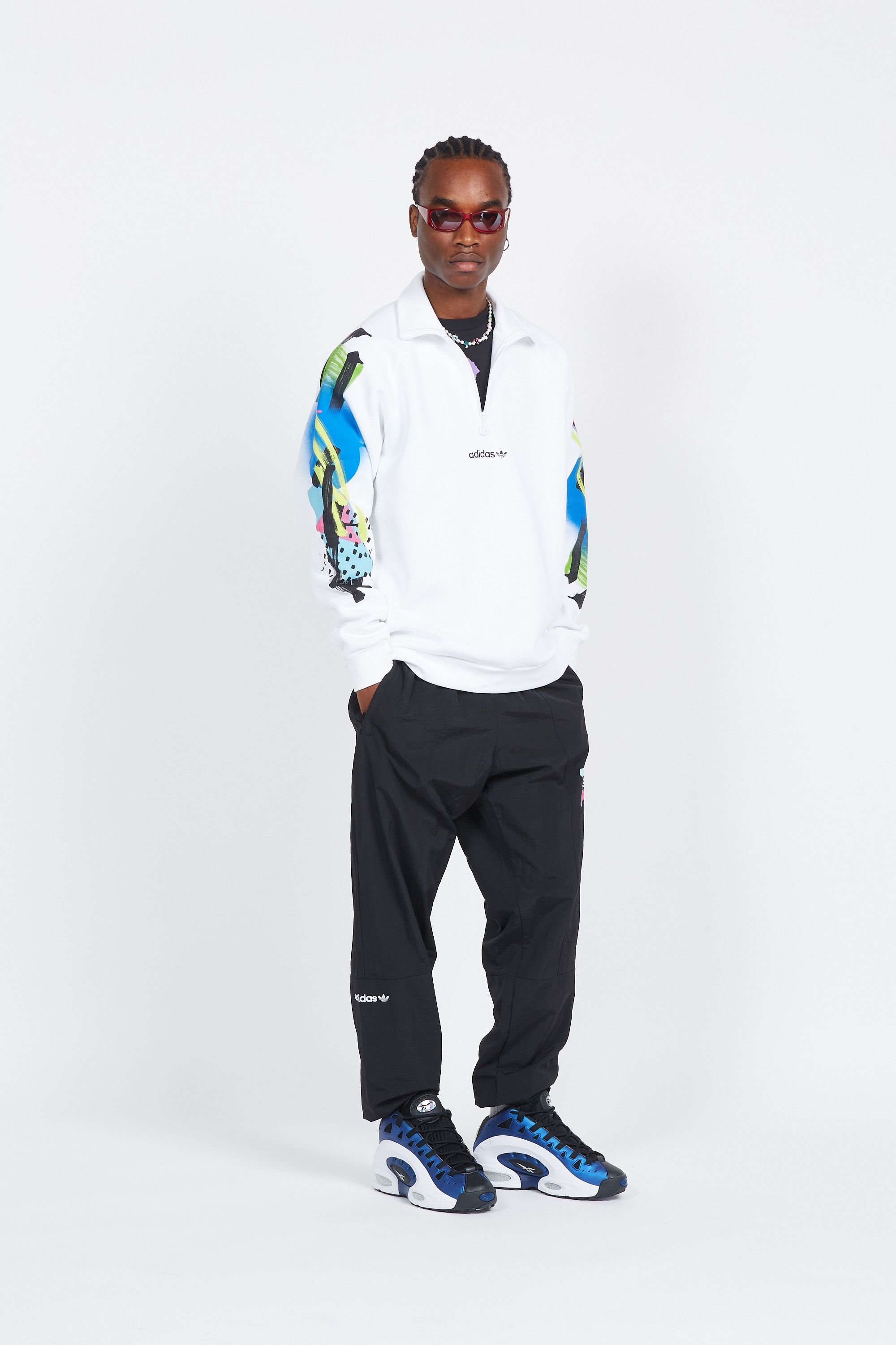 ADIDAS sweatshirt zippé RETRO Bleu