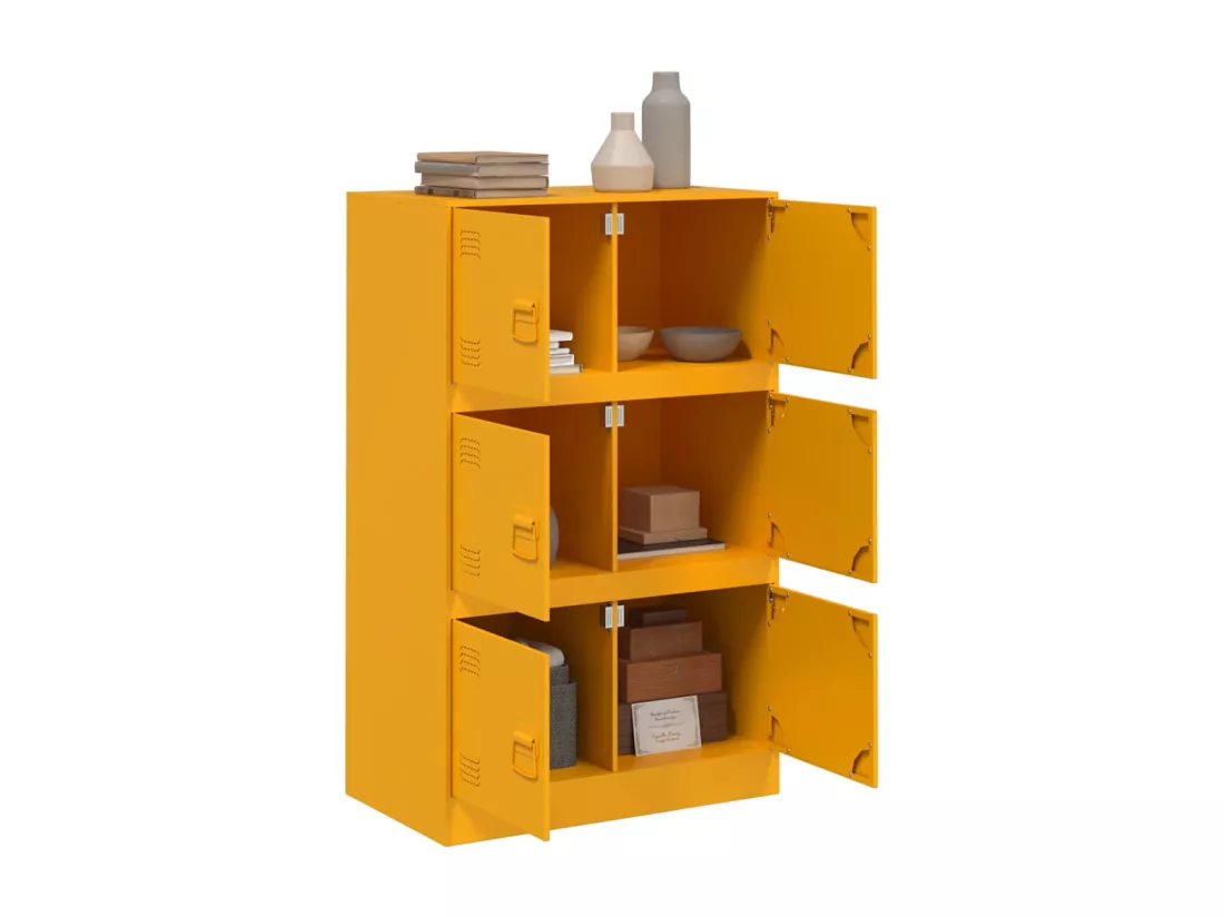 Buffet jaune moutarde 67x39x107 cm acier