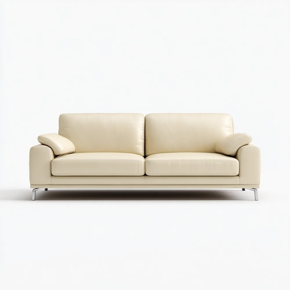 2-Sitzer-Sofa Leder 200x90x85 cm - Creme - Modernes Design