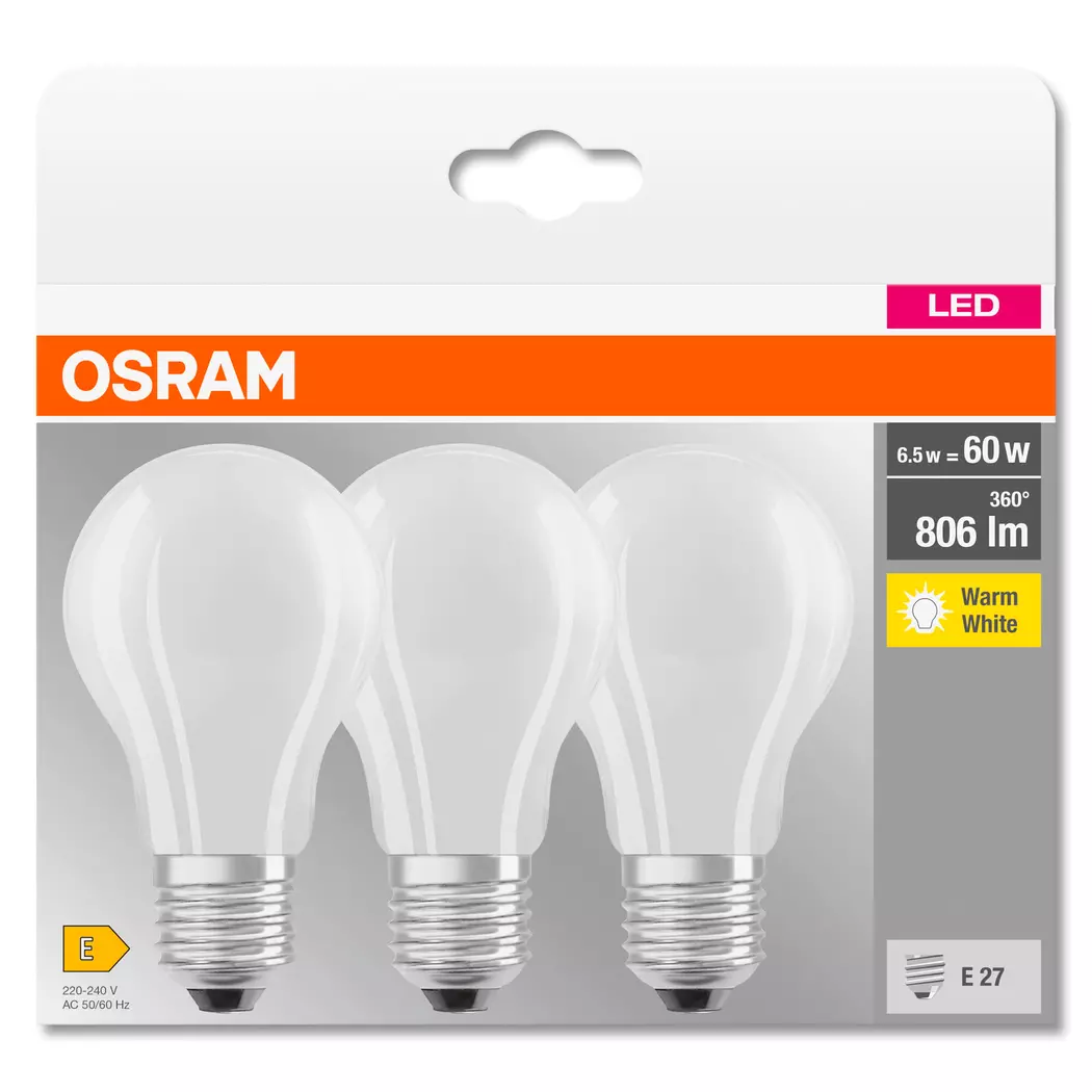 LED-Birne E27/6,5 Watt/Energie E