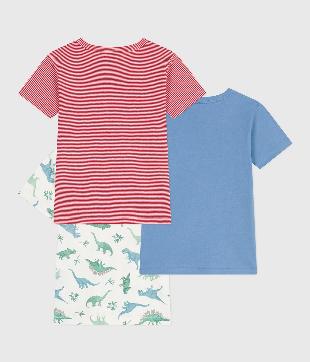 PETIT BATEAU<br>Conjunto de 3 camisetas de algodão de manga curta