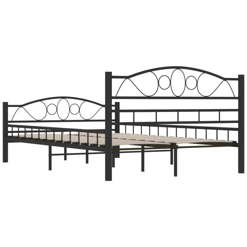 vidaXL - Bed frame met hoofdiende - zwart - Staal - 120x200 cm